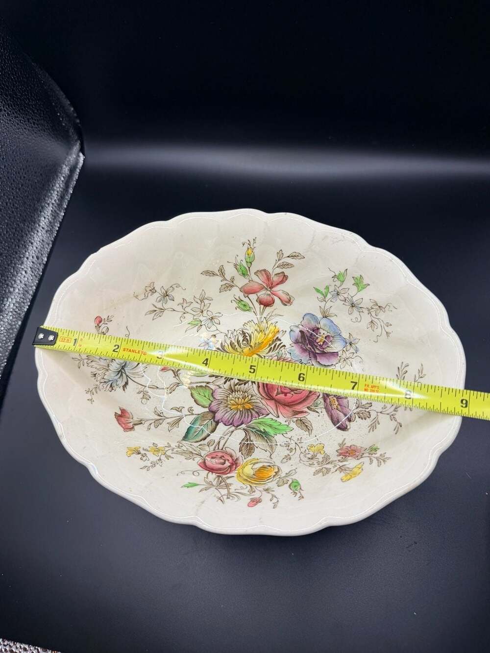 Vintage Floral Scalloped Edge Serving Bowl